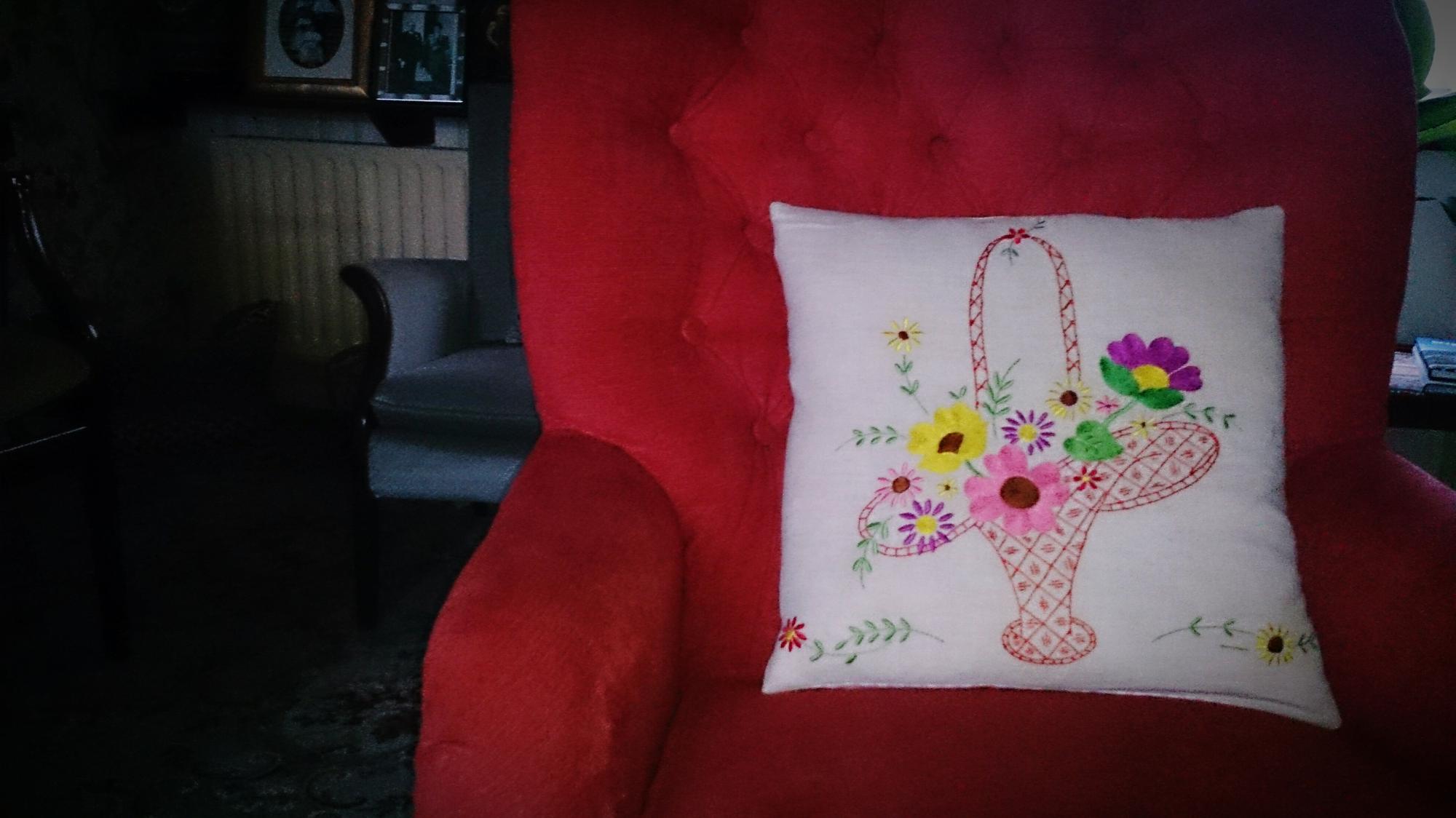 decorative embroidered cushion detail